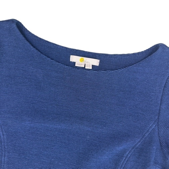 4 Long Boden navy blue Ellen Ottoman dress long sleeves pockets shift ribbed - Picture 6 of 16